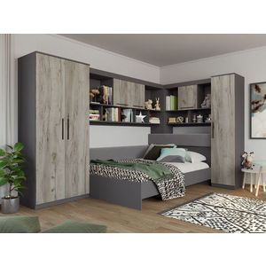 Set Dormitor Colt Lucio C4 Gri / Lemn imagine