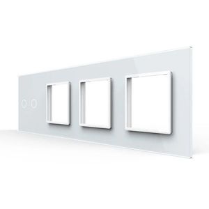Panou Intrerupator Dublu + 3 Prize LIVOLO din Sticla, Standard German imagine