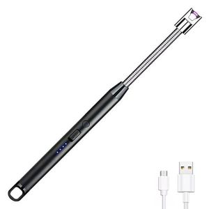 Bricheta compacta cu plasma, incarcare USB, plastic/inox, 25.5 cm imagine