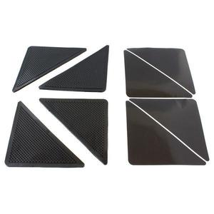 Set 8 tampoane pentru covor, antiderapante, autoadezive, silicon, negru, 15x11x11 cm imagine