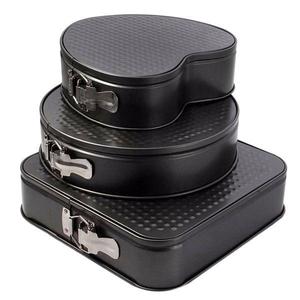 Set 3 forme copt, inima/rotund/patrat, otel carbon, 18/22/24 cm imagine