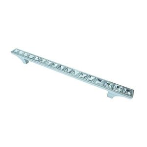 Maner cu insertii cristal model Kubera, 160 mm, finisaj crom lucios/transparent imagine