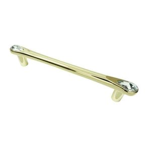 Maner cu insertii cristal model Hiram, 128 mm, finisaj auriu lucios/transparent imagine