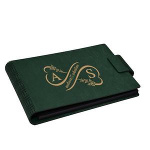 Album foto A5 personalizat, din lemn, Verde, Piksel, GuestBook, Caiet amintiri, Familie, Nunta imagine