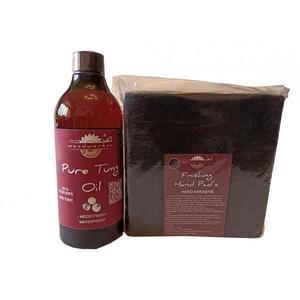 Kit intretinere mobilier lemn masiv, Prep’N Shine-Pure Teak Oil & Hand Pad’s Hard Abrasive negru, 500 ml, interior, exterior, woodworker imagine
