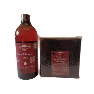 Kit intretinere mobilier lemn masiv, Prep’N Shine-Pure Breed Oil & Hand Pad’s Hard Abrasive negru, 1000 ml, food-safe, non toxic, woodworker imagine