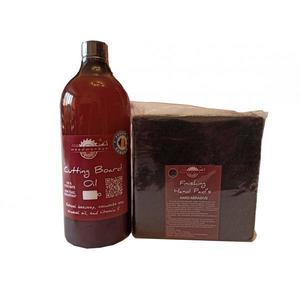 Kit intretinere mobilier lemn masiv, Prep’N Shine-Cutting Board Oil & Hand Pad’s Hard Abrasive, negru, 1000 ml, tocatoare, food-safe, non toxic, woodworker imagine