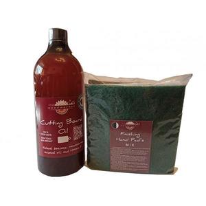 Kit intretinere mobilier lemn masiv, Prep’N Shine-Cutting Board Oil & Hand Pad’s Mix Abrasive, alb, negru verde, 1000 ml, tocatoare, food-safe, non toxic, woodworker imagine