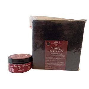 Kit intretinere mobilier lemn masiv, Prep’N Shine-Cutting Board Wax& Hand Pad’s Hard Abrasive, negru, 100 ml, tocatoare, food-safe, non toxic, woodworker imagine
