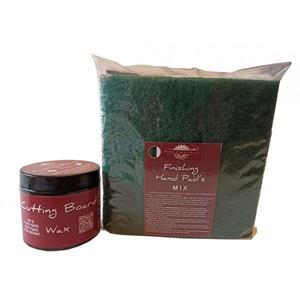 Kit intretinere mobilier lemn masiv, Prep’N Shine-Cutting Board Wax & Hand Pad’s Mix, alb, negru, verde, 200 ml, tocatoare, food-safe, non toxic, woodworker imagine