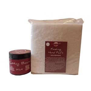 Kit intretinere mobilier lemn masiv, Prep’N Shine-Cutting Board Wax & Hand Pad’s Non Abrasive, alb, 200 ml, tocatoare, food-safe, non toxic, woodworker imagine
