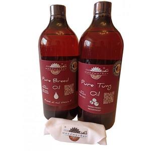Pachet intretinere lemn masiv, Dual Pack, Pure Breed Oil, 1000ml, Pure Tung Oil, 1000ml, laveta bumbac, non toxic, mobilier, tocatoare, woodworker imagine