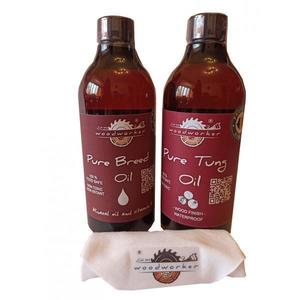 Pachet intretinere lemn masiv, Dual Pack, Pure Breed Oil, 500 ml, Pure tung Oil, 500 ml, laveta bumbac, non toxic, mobilier, tocatoare, woodworker imagine