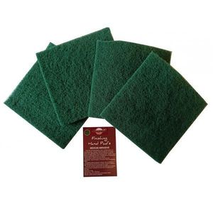 Laveta netesuta, mediu abraziva verde, Finishing Hand Pad’s Medium Abrasive, finisare, aplicare umed/uscat finisaj mobilier lemn, 150x150 mm, set 4 buc, woodworker imagine