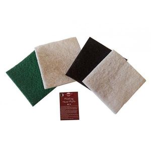 Laveta netesuta, mix alb, verde, negru, Finishing Hand Pad’s Mix, finisare, aplicare umed/uscat finisaj mobilier lemn, 150x150 mm, set 4 buc, woodworker imagine