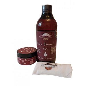 Set finisare-ceruire mobilier lemn masiv, Mix’N Match Pure Breed Oil, 500 ml, Cutting Board Wax, 100 ml, laveta bbc imagine