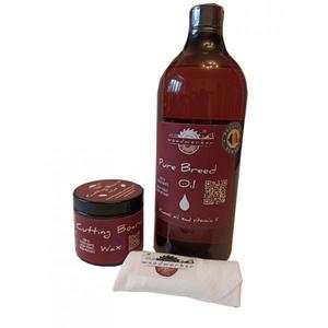 Set finisare-ceruire mobilier lemn masiv, Mix’N Match Pure Breed Oil, 1000 ml, Cutting Board Wax, 200 ml, laveta bbc imagine