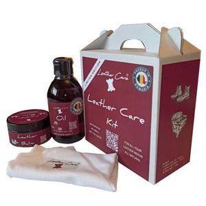 Set intretinere pielarie Leather Care Kit, Leather Care Oil 250ml, Leather Care Balm 100 ml, laveta, Leather Care imagine