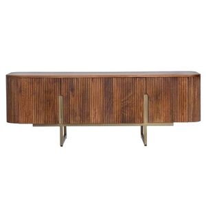 Comoda TV Vilas, Bizzotto, 140x42x50 cm, otel/lemn de mango imagine