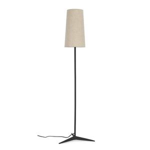 Lampadar Assam, Bizzotto, D26x166 cm, 1 x E27, 40W, metal/bumbac/in, negru/bej imagine
