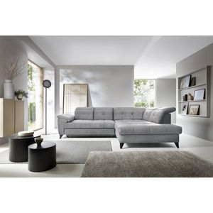 Coltar extensibil dreapta 5 locuri ELTAP, RT-04REL, Inferne, 297x210x107 cm, lemn/poliester, gri imagine