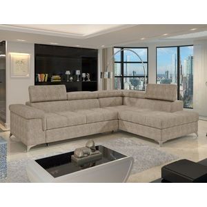 Coltar extensibil dreapta 4 locuri ELTAP, RT-18AMO, Eridano, 275x202x88 cm, lemn/poliester, bej imagine