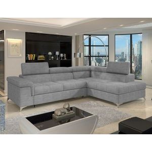 Coltar extensibil dreapta 4 locuri ELTAP, RT-03MAN, Eridano, 275x202x88 cm, lemn/poliester, gri deschis imagine