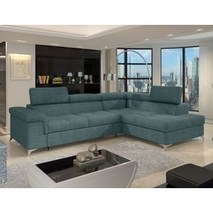 Coltar extensibil dreapta 4 locuri ELTAP, RT-38MAN, Eridano, 275x202x88 cm, lemn/poliester, verde imagine