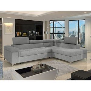 Coltar extensibil dreapta 4 locuri ELTAP, RT-04RAQ, Eridano, 275x202x88 cm, lemn/poliester, gri deschis imagine