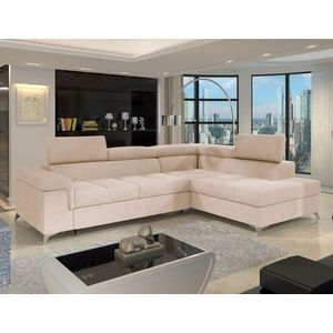 Coltar extensibil dreapta 4 locuri ELTAP, RT-18RAQ, Eridano, 275x202x88 cm, lemn/poliester, bej deschis imagine