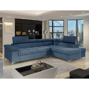Coltar extensibil dreapta 4 locuri ELTAP, RT-40RAQ, Eridano, 275x202x88 cm, lemn/poliester, albastru inchis imagine