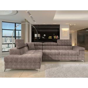Coltar extensibil stanga 4 locuri ELTAP, LT-20AMO, Eridano, 275x202x88 cm, lemn/poliester, maro imagine