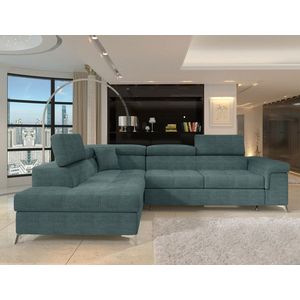Coltar extensibil stanga 4 locuri ELTAP, LT-38MAN, Eridano, 275x202x88 cm, lemn/poliester, verde imagine