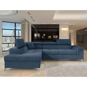 Coltar extensibil stanga 4 locuri ELTAP, LT-40RAQ, Eridano, 275x202x88 cm, lemn/poliester, albastru inchis imagine