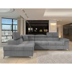 Coltar extensibil stanga 4 locuri ELTAP, LT-03TOU, Eridano, 275x202x88 cm, lemn/poliester, gri inchis imagine