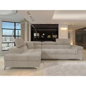 Coltar extensibil stanga 4 locuri ELTAP, LT-18TOU, Eridano, 275x202x88 cm, lemn/poliester, bej inchis imagine