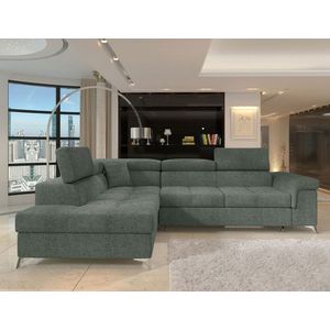 Coltar extensibil stanga 4 locuri ELTAP, LT-100TOU, Eridano, 275x202x88 cm, lemn/poliester, verde inchis imagine