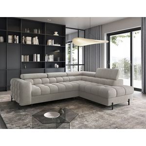 Coltar extensibil dreapta 5 locuri ELTAP, RT-20ROY, Ferucce, 276x200x93 cm, lemn/poliester, bej deschis imagine