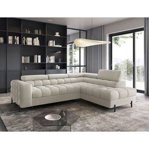 Coltar extensibil dreapta 5 locuri ELTAP, RT-18ROY, Ferucce, 276x200x93 cm, lemn/poliester, bej deschis imagine