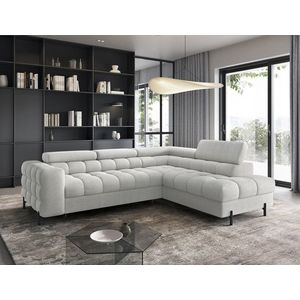 Coltar extensibil dreapta 5 locuri ELTAP, RT-03ROY, Ferucce, 276x200x93 cm, lemn/poliester, gri deschis imagine