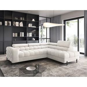 Coltar extensibil dreapta 5 locuri ELTAP, RT-01ROY, Ferucce, 276x200x93 cm, lemn/poliester, alb imagine