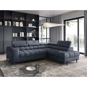 Coltar extensibil dreapta 5 locuri ELTAP, RT-40AU, Ferucce, 276x200x93 cm, lemn/poliester, albastru inchis imagine