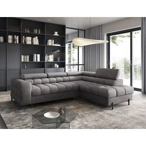 Coltar extensibil dreapta 5 locuri ELTAP, RT-04AU, Ferucce, 276x200x93 cm, lemn/poliester, gri imagine
