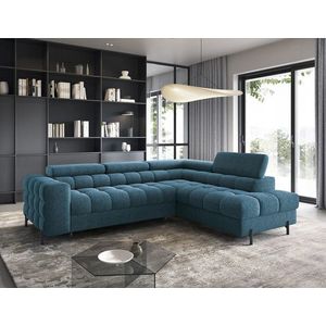 Coltar extensibil dreapta 5 locuri ELTAP, RT-40AMO, Ferucce, 276x200x93 cm, lemn/poliester, albastru imagine