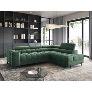 Coltar extensibil dreapta 5 locuri ELTAP, RT-35AMO, Ferucce, 276x200x93 cm, lemn/poliester, verde inchis imagine