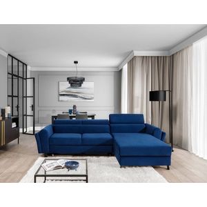 Coltar extensibil dreapta 4 locuri ELTAP, Mari-70, Mariall, 288x200x92 cm, lemn/poliester, albastru imagine