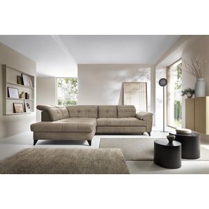 Coltar extensibil stanga 5 locuri ELTAP, LT-20AU, Inferne, 297x210x107 cm, lemn/poliester, bej inchis imagine