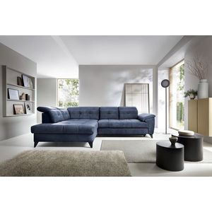Coltar extensibil stanga 5 locuri ELTAP, LT-40AU, Inferne, 297x210x107 cm, lemn/poliester, albastru imagine