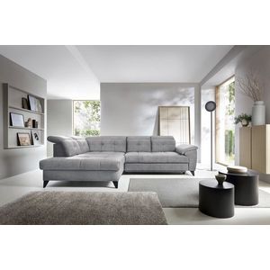 Coltar extensibil stanga 5 locuri ELTAP, LT-04REL, Inferne, 297x210x107 cm, lemn/poliester, gri imagine
