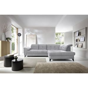 Coltar extensibil dreapta 5 locuri ELTAP, RT-04AU, Inferne, 297x210x107 cm, lemn/poliester, gri deschis imagine